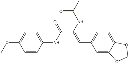 2-(acetylamino)-3-(1,3-benzodioxol-5-yl)-N-(4-methoxyphenyl)acrylamide Structure