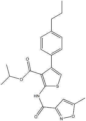 isopropyl 2-{[(5-methyl-3-isoxazolyl)carbonyl]amino}-4-(4-propylphenyl)-3-thiophenecarboxylate 구조식 이미지