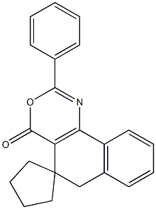 2-phenyl-5,6-dihydrospiro(4H-naphtho[1,2-d][1,3]oxazine-5,1'-cyclopentane)-4-one Structure
