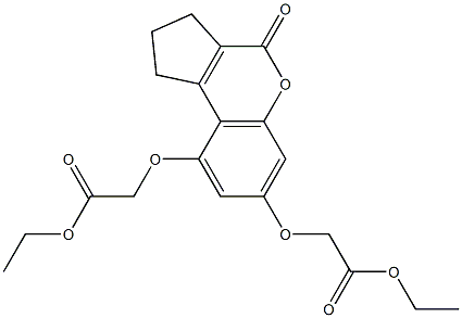 ethyl {[7-(2-ethoxy-2-oxoethoxy)-4-oxo-1,2,3,4-tetrahydrocyclopenta[c]chromen-9-yl]oxy}acetate Structure