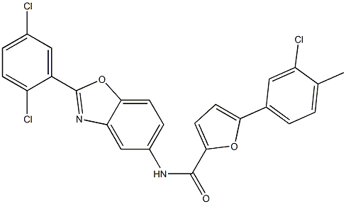 5-(3-chloro-4-methylphenyl)-N-[2-(2,5-dichlorophenyl)-1,3-benzoxazol-5-yl]-2-furamide Structure