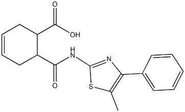 6-{[(5-methyl-4-phenyl-1,3-thiazol-2-yl)amino]carbonyl}-3-cyclohexene-1-carboxylic acid 구조식 이미지