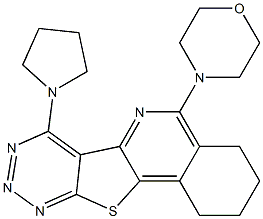 5-(4-morpholinyl)-7-(1-pyrrolidinyl)-1,2,3,4-tetrahydro[1,2,3]triazino[5',4':4,5]thieno[3,2-c]isoquinoline 구조식 이미지