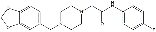 2-[4-(1,3-benzodioxol-5-ylmethyl)-1-piperazinyl]-N-(4-fluorophenyl)acetamide Structure