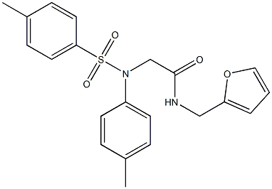 N-(2-furylmethyl)-2-{4-methyl[(4-methylphenyl)sulfonyl]anilino}acetamide 구조식 이미지