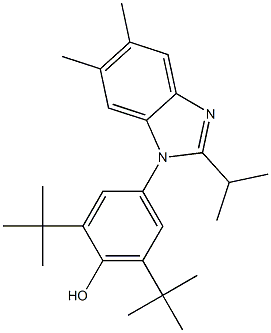 2,6-ditert-butyl-4-(2-isopropyl-5,6-dimethyl-1H-benzimidazol-1-yl)phenol 구조식 이미지