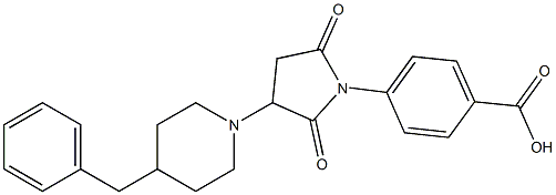 4-[3-(4-benzyl-1-piperidinyl)-2,5-dioxo-1-pyrrolidinyl]benzoic acid 구조식 이미지