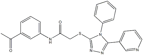 N-(3-acetylphenyl)-2-[(4-phenyl-5-pyridin-3-yl-4H-1,2,4-triazol-3-yl)sulfanyl]acetamide 구조식 이미지