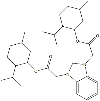 2-isopropyl-5-methylcyclohexyl (1-{2-[(2-isopropyl-5-methylcyclohexyl)oxy]-2-oxoethyl}-3H-benzimidazol-3-yl)acetate 구조식 이미지