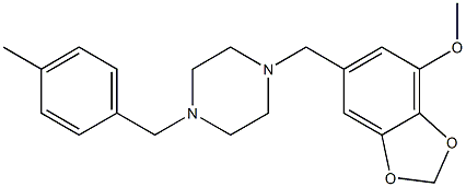 methyl 6-{[4-(4-methylbenzyl)-1-piperazinyl]methyl}-1,3-benzodioxol-4-yl ether Structure