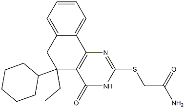 2-[(5-cyclohexyl-5-ethyl-4-oxo-3,4,5,6-tetrahydrobenzo[h]quinazolin-2-yl)sulfanyl]acetamide 구조식 이미지