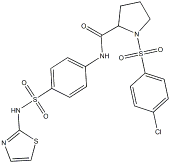 1-[(4-chlorophenyl)sulfonyl]-N-{4-[(1,3-thiazol-2-ylamino)sulfonyl]phenyl}-2-pyrrolidinecarboxamide Structure