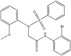 N-(2-bromophenyl)-2-[2-methoxy(phenylsulfonyl)anilino]acetamide 구조식 이미지