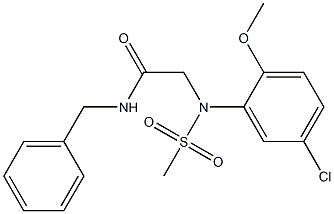 N-benzyl-2-[5-chloro-2-methoxy(methylsulfonyl)anilino]acetamide Structure