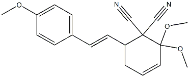 2,2-dimethoxy-6-[2-(4-methoxyphenyl)vinyl]-3-cyclohexene-1,1-dicarbonitrile Structure