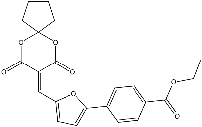 ethyl 4-{5-[(7,9-dioxo-6,10-dioxaspiro[4.5]dec-8-ylidene)methyl]furan-2-yl}benzoate 구조식 이미지