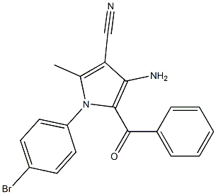 4-amino-5-benzoyl-1-(4-bromophenyl)-2-methyl-1H-pyrrole-3-carbonitrile 구조식 이미지