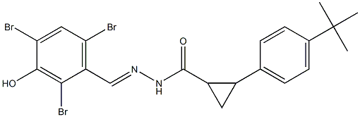 2-(4-tert-butylphenyl)-N'-(2,4,6-tribromo-3-hydroxybenzylidene)cyclopropanecarbohydrazide Structure