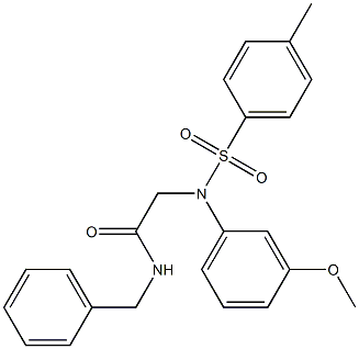 N-benzyl-2-{3-methoxy[(4-methylphenyl)sulfonyl]anilino}acetamide 구조식 이미지