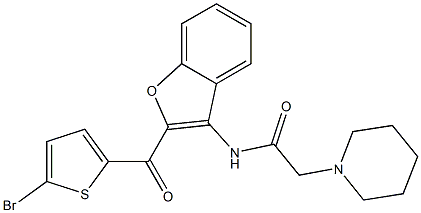 N-{2-[(5-bromo-2-thienyl)carbonyl]-1-benzofuran-3-yl}-2-(1-piperidinyl)acetamide 구조식 이미지