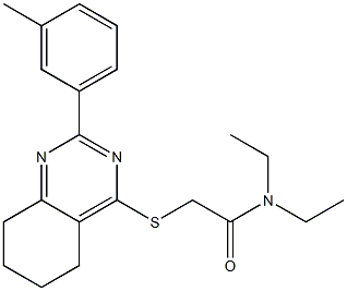 N,N-diethyl-2-{[2-(3-methylphenyl)-5,6,7,8-tetrahydro-4-quinazolinyl]sulfanyl}acetamide 구조식 이미지