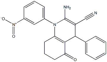 2-amino-1-{3-nitrophenyl}-5-oxo-4-phenyl-1,4,5,6,7,8-hexahydroquinoline-3-carbonitrile Structure