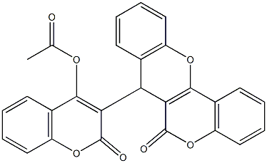 2-oxo-3-(6-oxo-6H,7H-chromeno[4,3-b]chromen-7-yl)-2H-chromen-4-yl acetate Structure