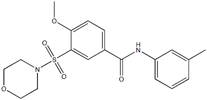 4-methoxy-N-(3-methylphenyl)-3-(4-morpholinylsulfonyl)benzamide 구조식 이미지