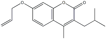 7-(allyloxy)-3-isobutyl-4-methyl-2H-chromen-2-one 구조식 이미지