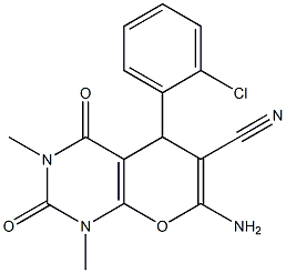 7-amino-5-(2-chlorophenyl)-1,3-dimethyl-2,4-dioxo-1,3,4,5-tetrahydro-2H-pyrano[2,3-d]pyrimidine-6-carbonitrile 구조식 이미지