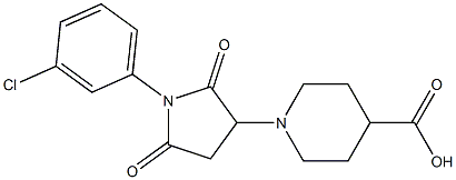 1-[1-(3-chlorophenyl)-2,5-dioxo-3-pyrrolidinyl]-4-piperidinecarboxylic acid 구조식 이미지