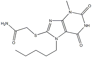 2-[(3-methyl-2,6-dioxo-7-pentyl-2,3,6,7-tetrahydro-1H-purin-8-yl)sulfanyl]acetamide Structure