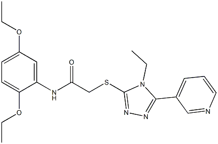 N-(2,5-diethoxyphenyl)-2-{[4-ethyl-5-(3-pyridinyl)-4H-1,2,4-triazol-3-yl]sulfanyl}acetamide 구조식 이미지