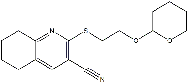 2-{[2-(tetrahydro-2H-pyran-2-yloxy)ethyl]sulfanyl}-5,6,7,8-tetrahydro-3-quinolinecarbonitrile 구조식 이미지