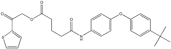 2-oxo-2-(2-thienyl)ethyl 5-[4-(4-tert-butylphenoxy)anilino]-5-oxopentanoate 구조식 이미지