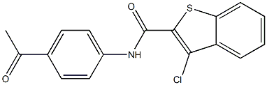 N-(4-acetylphenyl)-3-chloro-1-benzothiophene-2-carboxamide 구조식 이미지