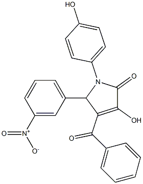 4-benzoyl-3-hydroxy-5-{3-nitrophenyl}-1-(4-hydroxyphenyl)-1,5-dihydro-2H-pyrrol-2-one Structure