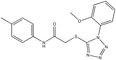 2-{[1-(2-methoxyphenyl)-1H-tetraazol-5-yl]sulfanyl}-N-(4-methylphenyl)acetamide 구조식 이미지