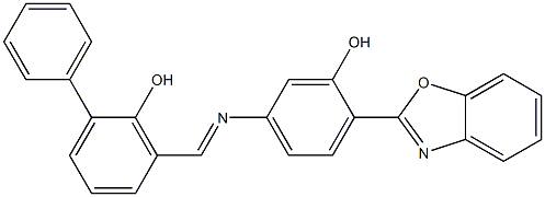 3-({[4-(1,3-benzoxazol-2-yl)-3-hydroxyphenyl]imino}methyl)[1,1'-biphenyl]-2-ol 구조식 이미지