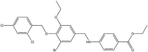 ethyl 4-({3-bromo-4-[(2,4-dichlorobenzyl)oxy]-5-ethoxybenzyl}amino)benzoate 구조식 이미지