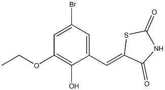 5-(5-bromo-3-ethoxy-2-hydroxybenzylidene)-1,3-thiazolidine-2,4-dione 구조식 이미지