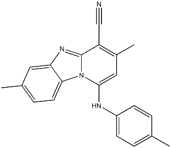 3,7-dimethyl-1-(4-toluidino)pyrido[1,2-a]benzimidazole-4-carbonitrile 구조식 이미지