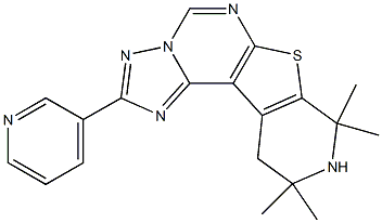 8,8,10,10-tetramethyl-2-(3-pyridinyl)-8,9,10,11-tetrahydropyrido[4',3':4,5]thieno[3,2-e][1,2,4]triazolo[1,5-c]pyrimidine 구조식 이미지