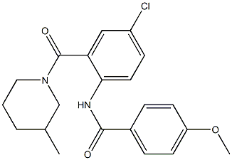 N-{4-chloro-2-[(3-methyl-1-piperidinyl)carbonyl]phenyl}-4-methoxybenzamide 구조식 이미지