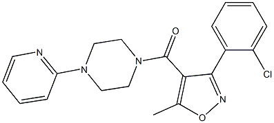 1-{[3-(2-chlorophenyl)-5-methyl-4-isoxazolyl]carbonyl}-4-(2-pyridinyl)piperazine 구조식 이미지