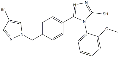5-{4-[(4-bromo-1H-pyrazol-1-yl)methyl]phenyl}-4-(2-methoxyphenyl)-4H-1,2,4-triazol-3-yl hydrosulfide Structure