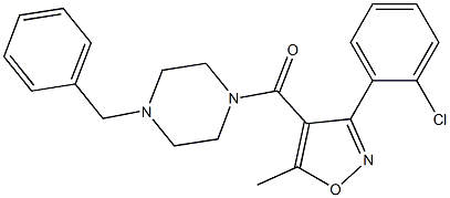 1-benzyl-4-{[3-(2-chlorophenyl)-5-methyl-4-isoxazolyl]carbonyl}piperazine 구조식 이미지