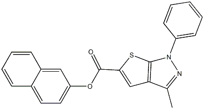 2-naphthyl 3-methyl-1-phenyl-1H-thieno[2,3-c]pyrazole-5-carboxylate 구조식 이미지