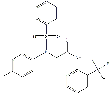 2-[(4-fluorophenyl)(phenylsulfonyl)amino]-N-[2-(trifluoromethyl)phenyl]acetamide 구조식 이미지