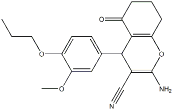 2-amino-4-(3-methoxy-4-propoxyphenyl)-5-oxo-5,6,7,8-tetrahydro-4H-chromene-3-carbonitrile 구조식 이미지